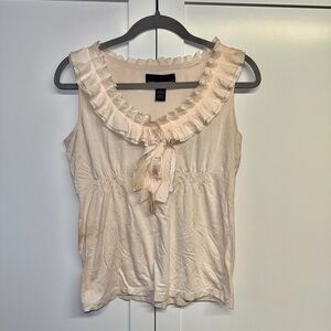 Isabella Rodriguez Cream Ruffle-Neck Camisole